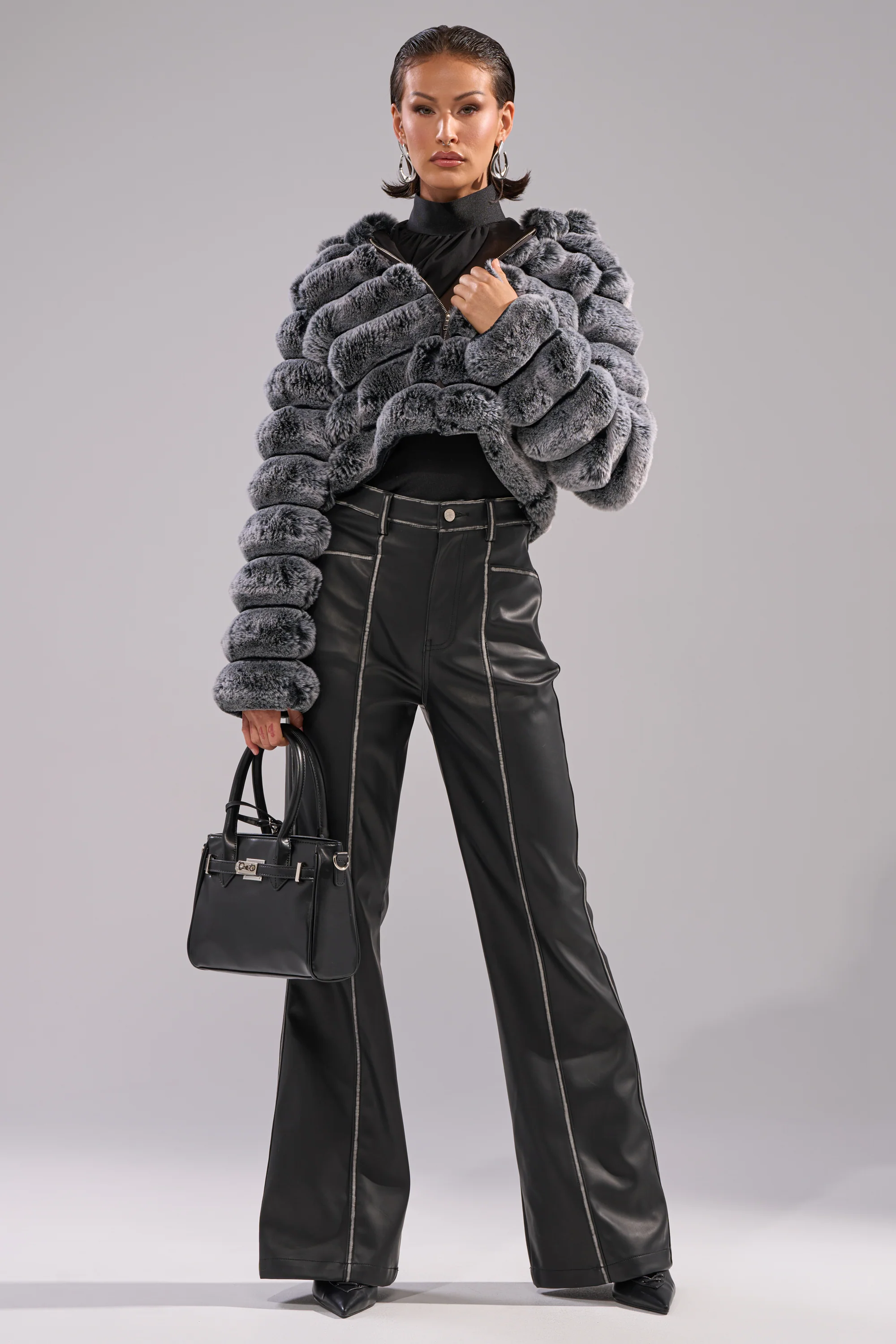 POPCORN FAUX FUR IN GREY - Image 9