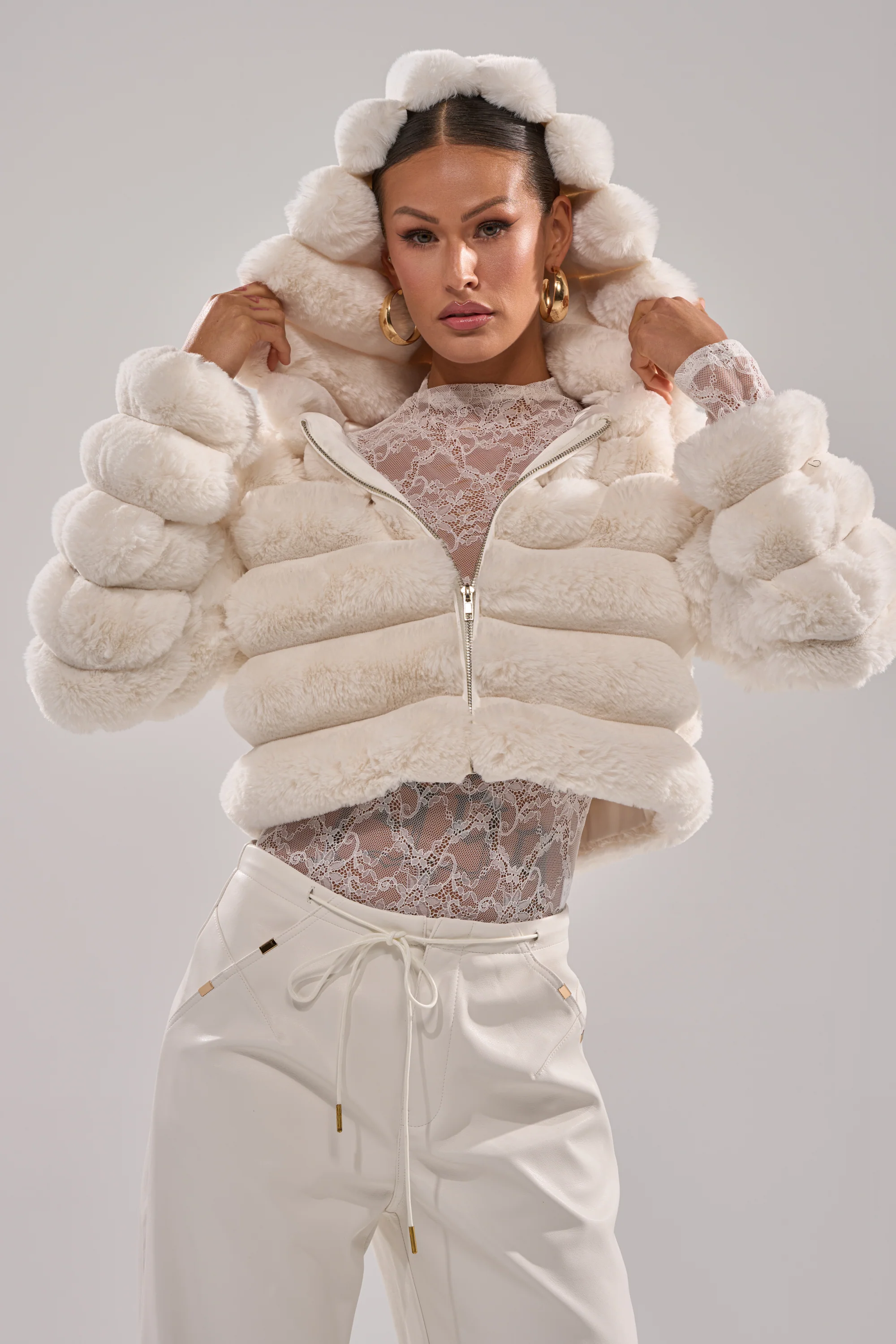 POPCORN FAUX FUR IN WHITE