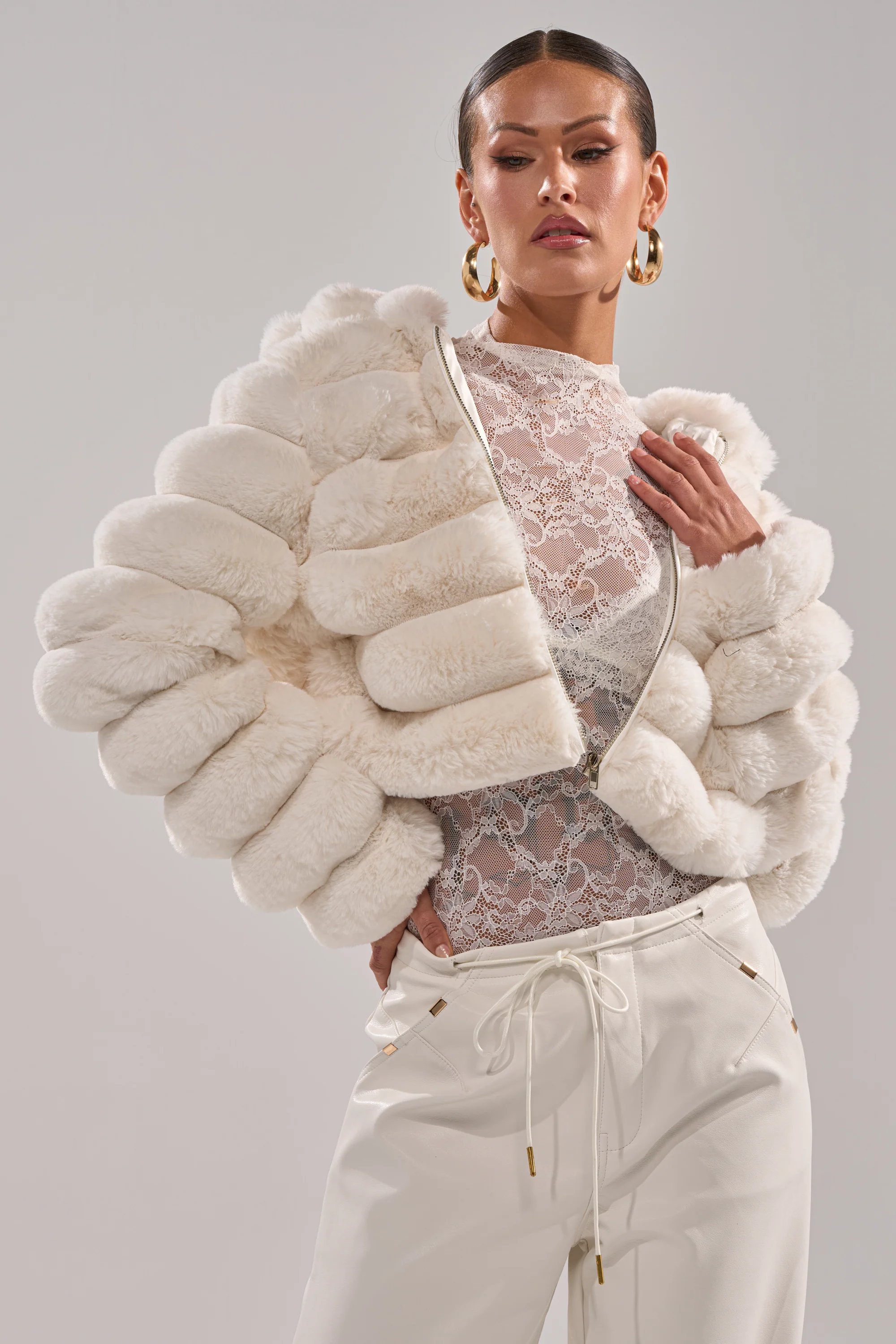 POPCORN FAUX FUR IN WHITE - Image 2