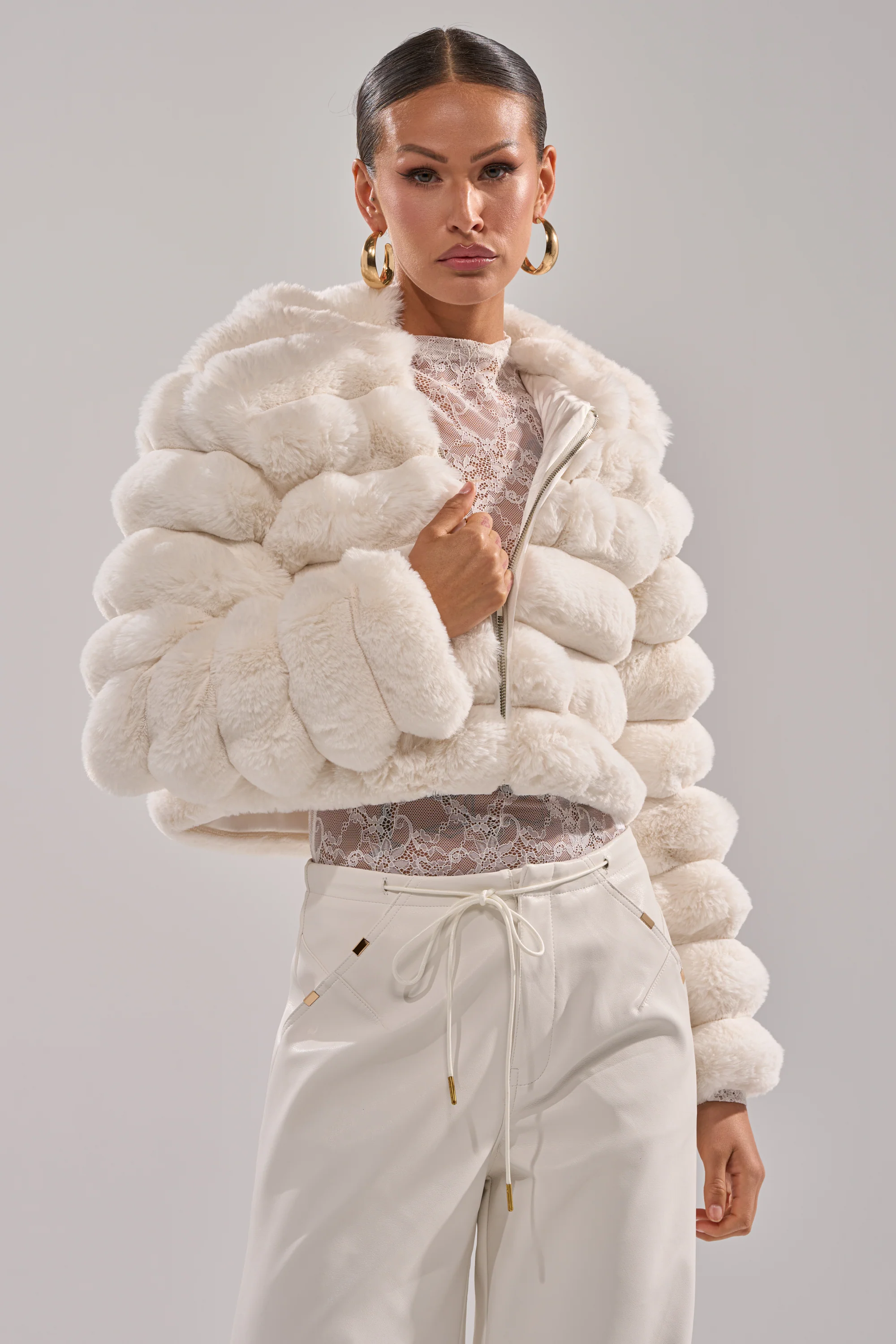 POPCORN FAUX FUR IN WHITE - Image 3