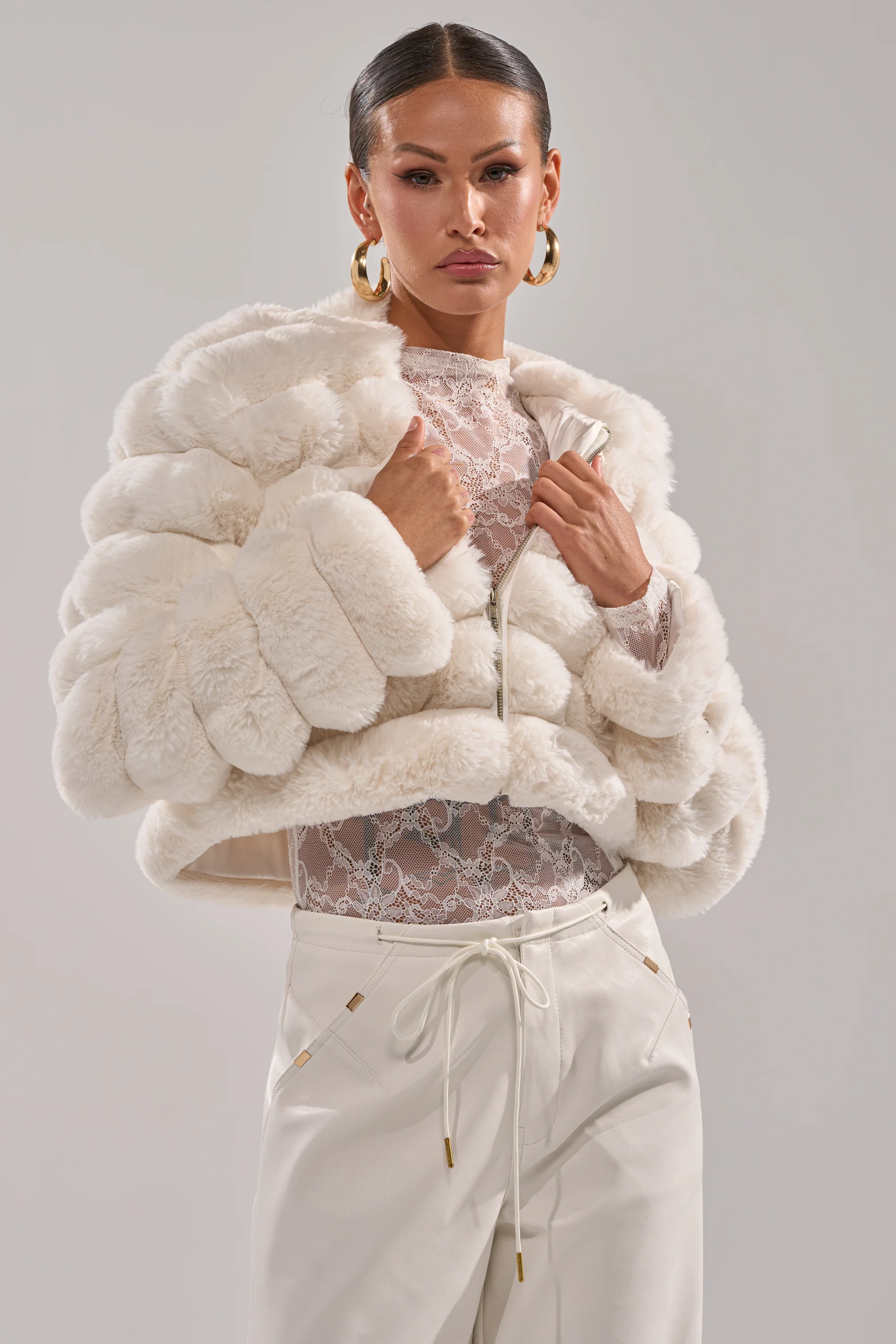 POPCORN FAUX FUR IN WHITE - Image 4