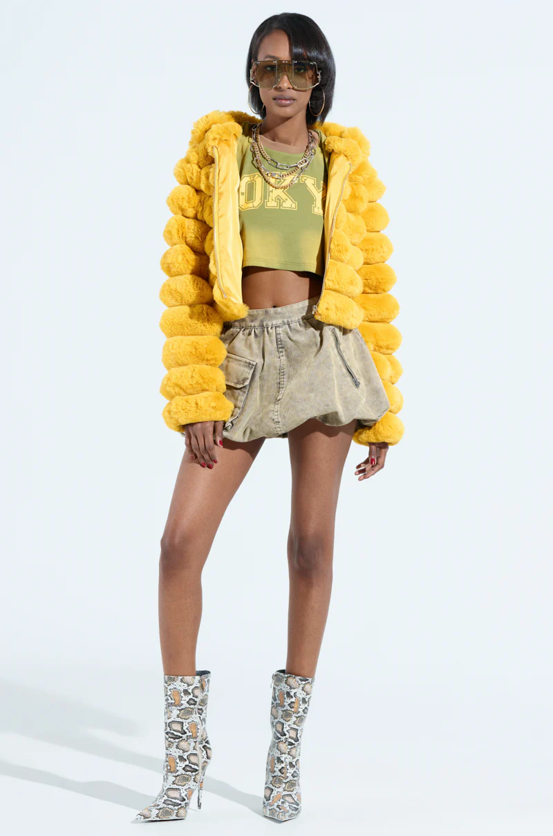 POPCORN FAUX FUR IN YELLOW - Image 6