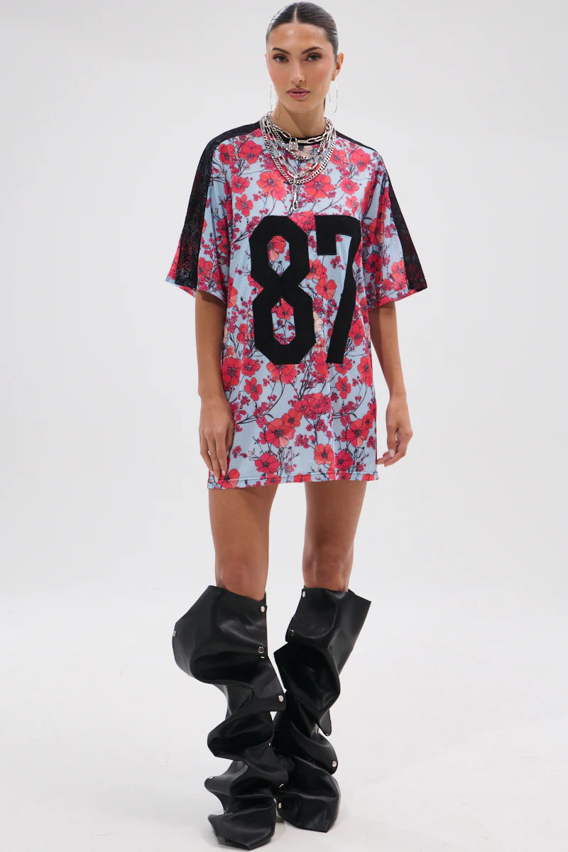 POPPIN POPPIES LACE JERSEY DRESS - Image 10