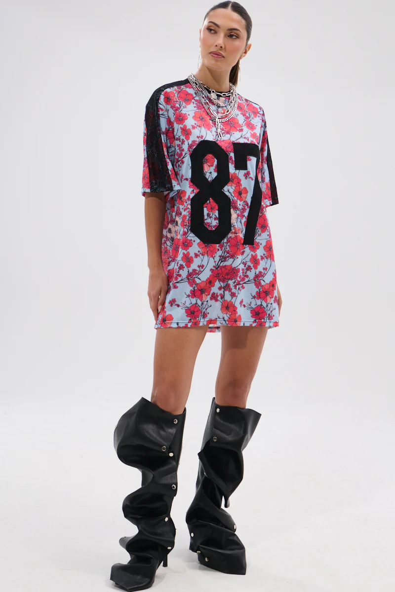 POPPIN POPPIES LACE JERSEY DRESS - Image 11