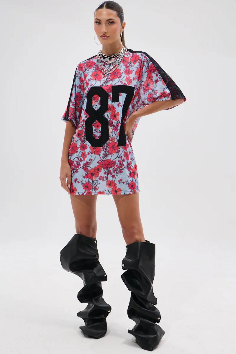 POPPIN POPPIES LACE JERSEY DRESS - Image 12