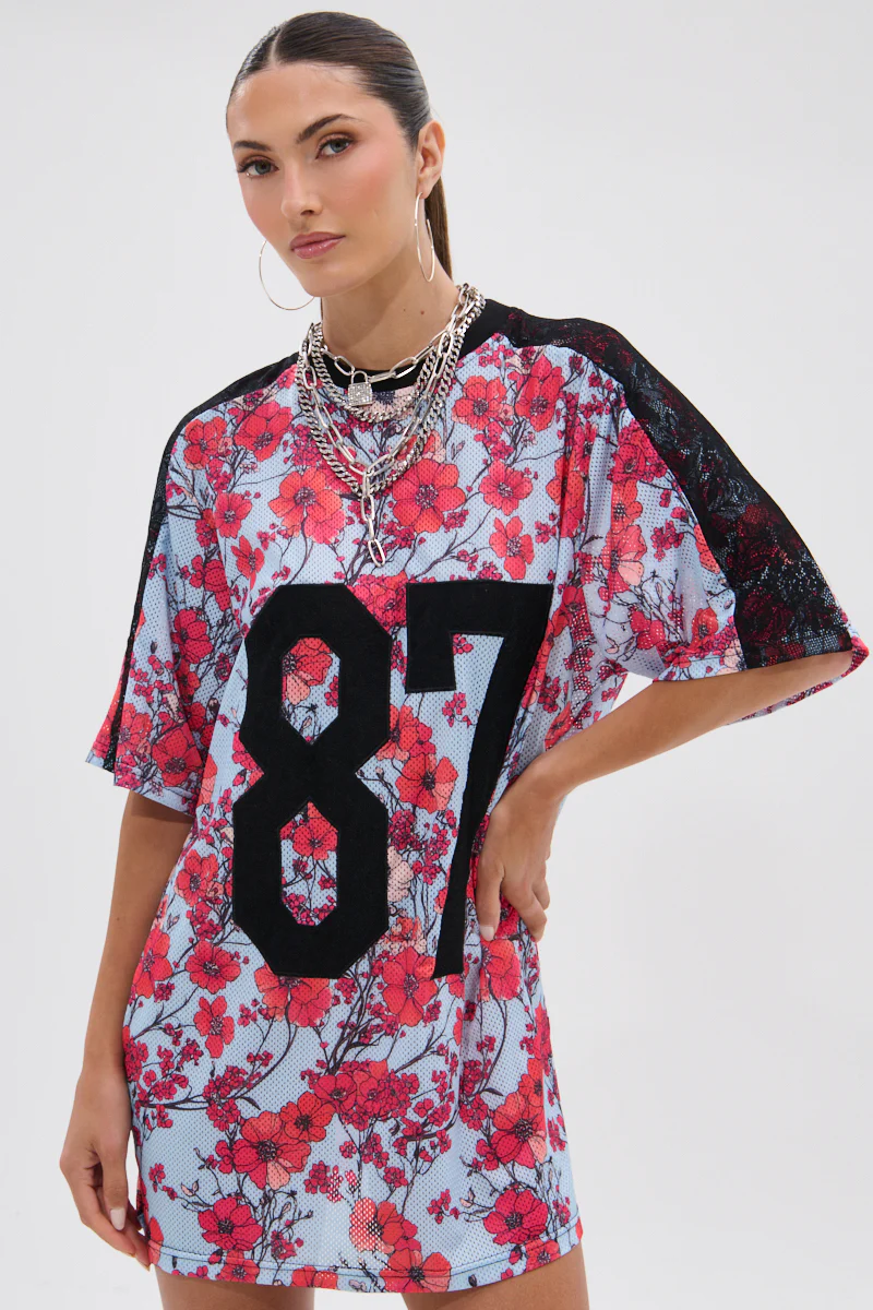 POPPIN POPPIES LACE JERSEY DRESS - Image 5