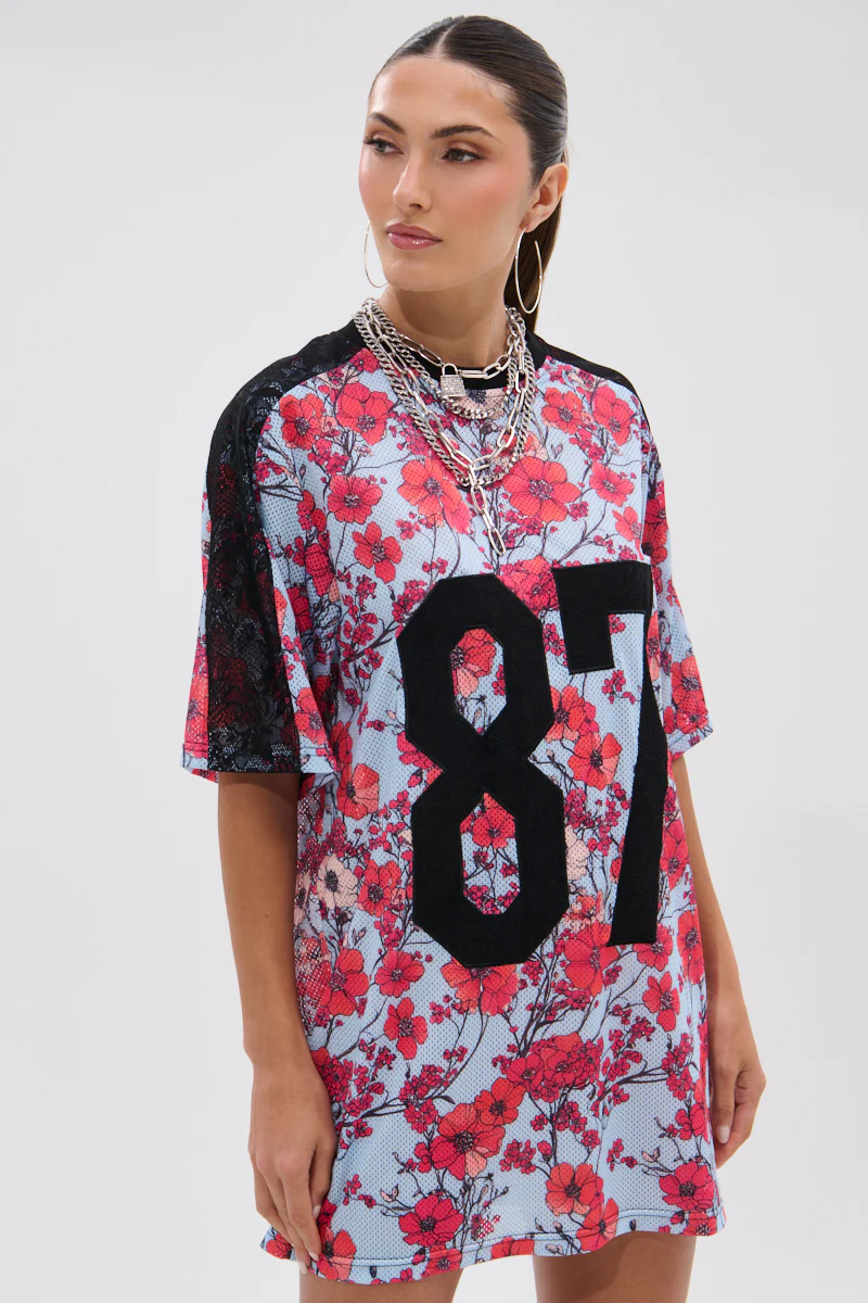 POPPIN POPPIES LACE JERSEY DRESS - Image 6