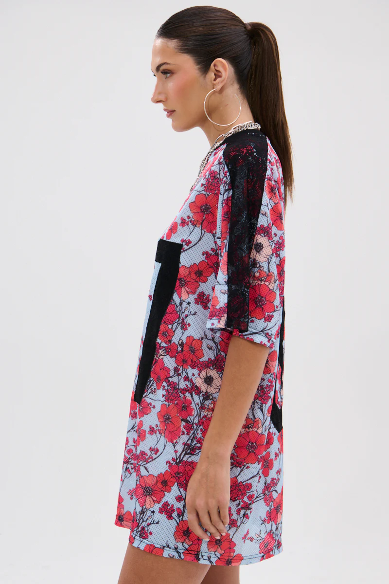 POPPIN POPPIES LACE JERSEY DRESS - Image 7