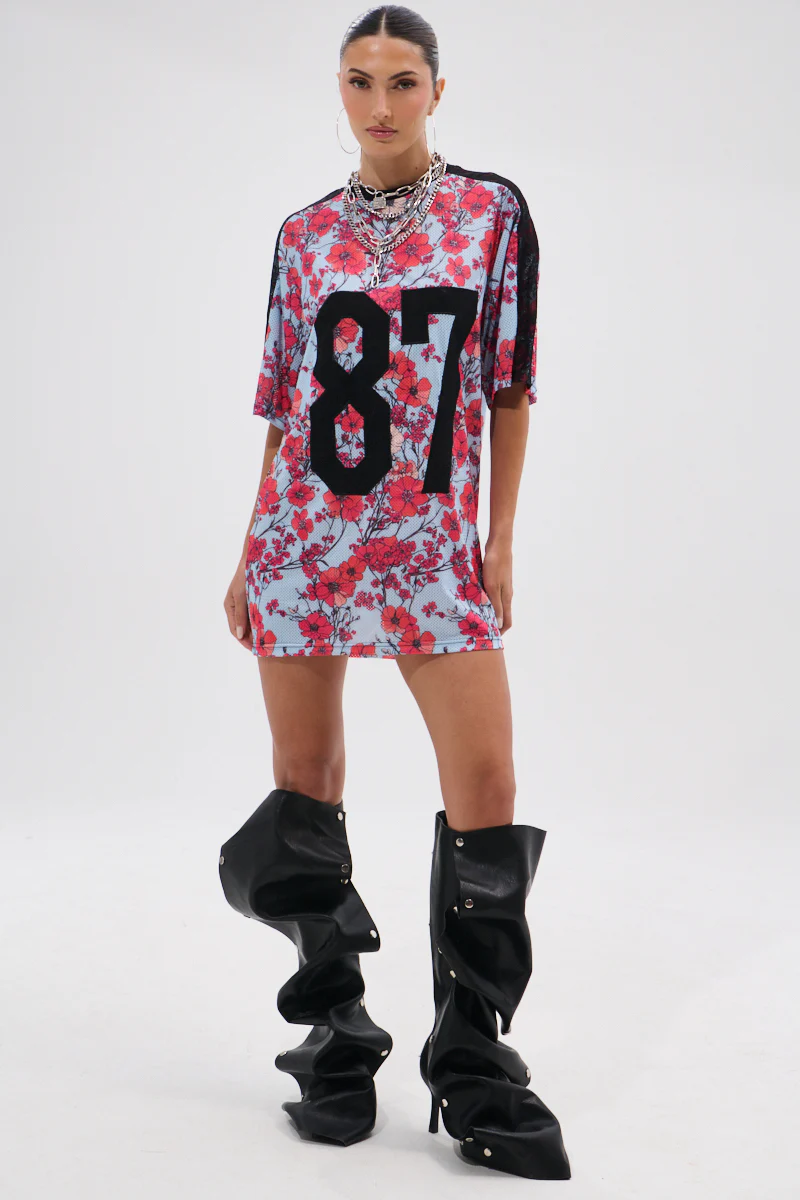 POPPIN POPPIES LACE JERSEY DRESS - Image 9