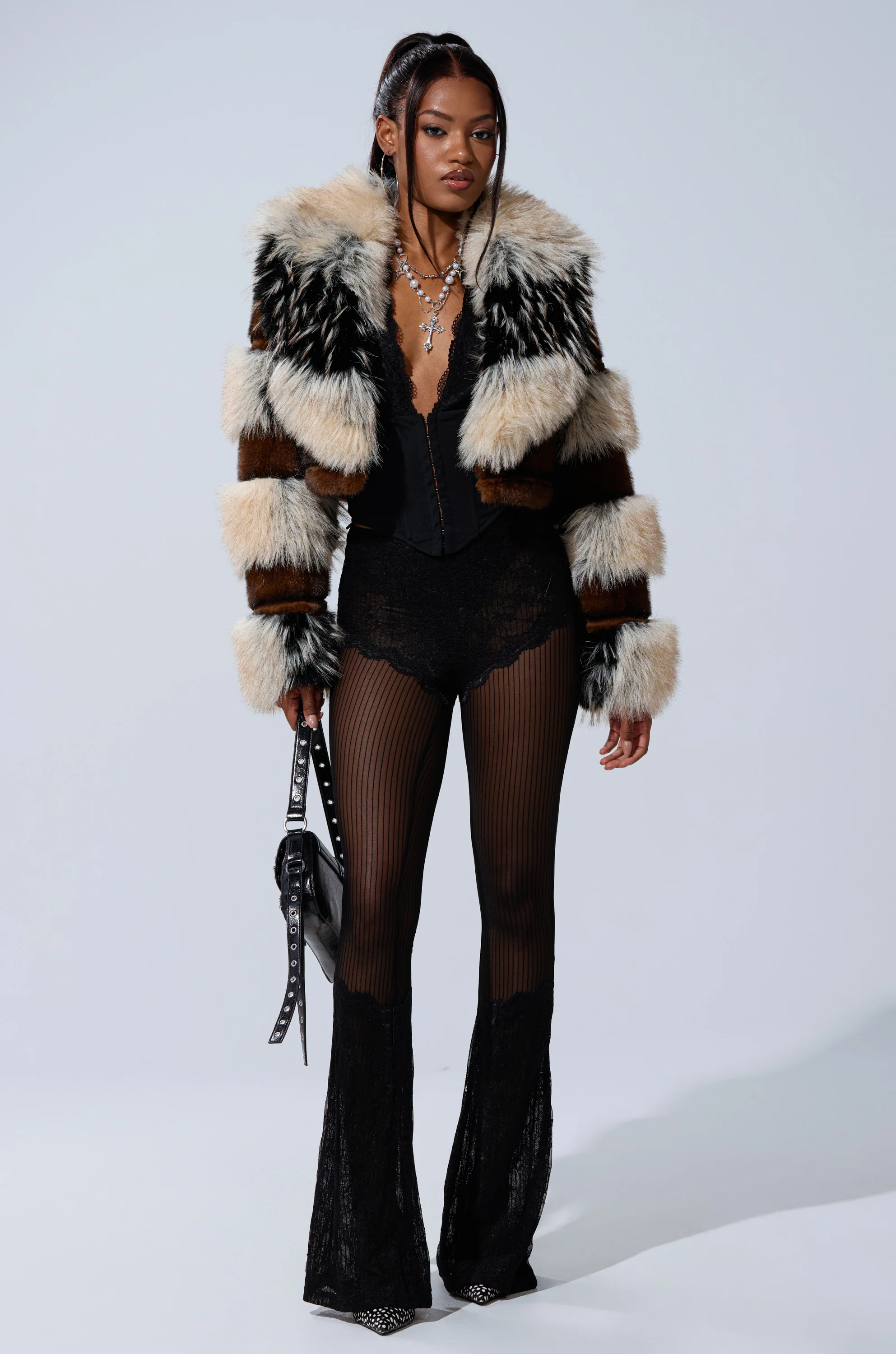 PORTIA CROPPED FAUX FUR JACKET - Image 10