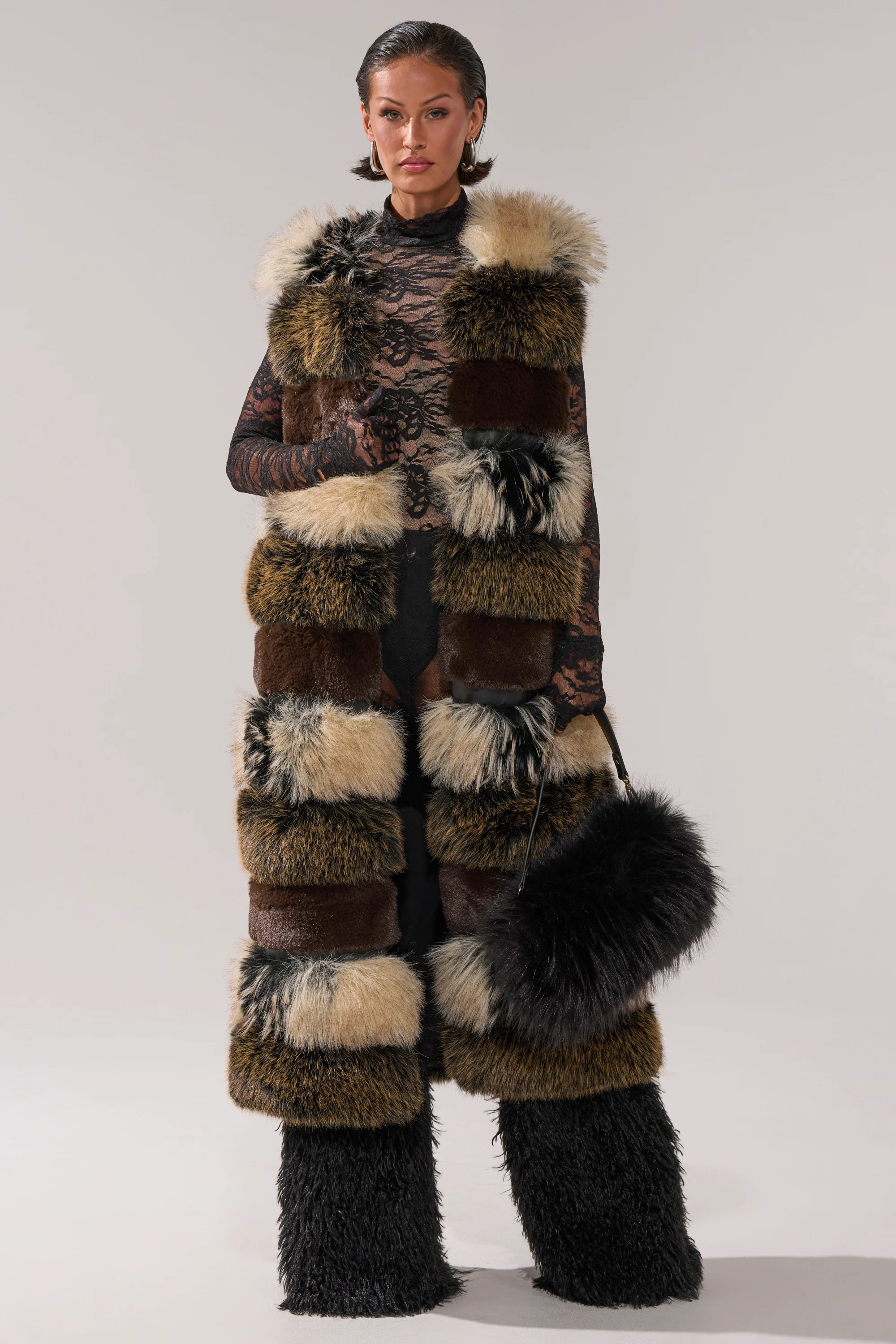PORTIA PANELED FUR VEST - Image 3