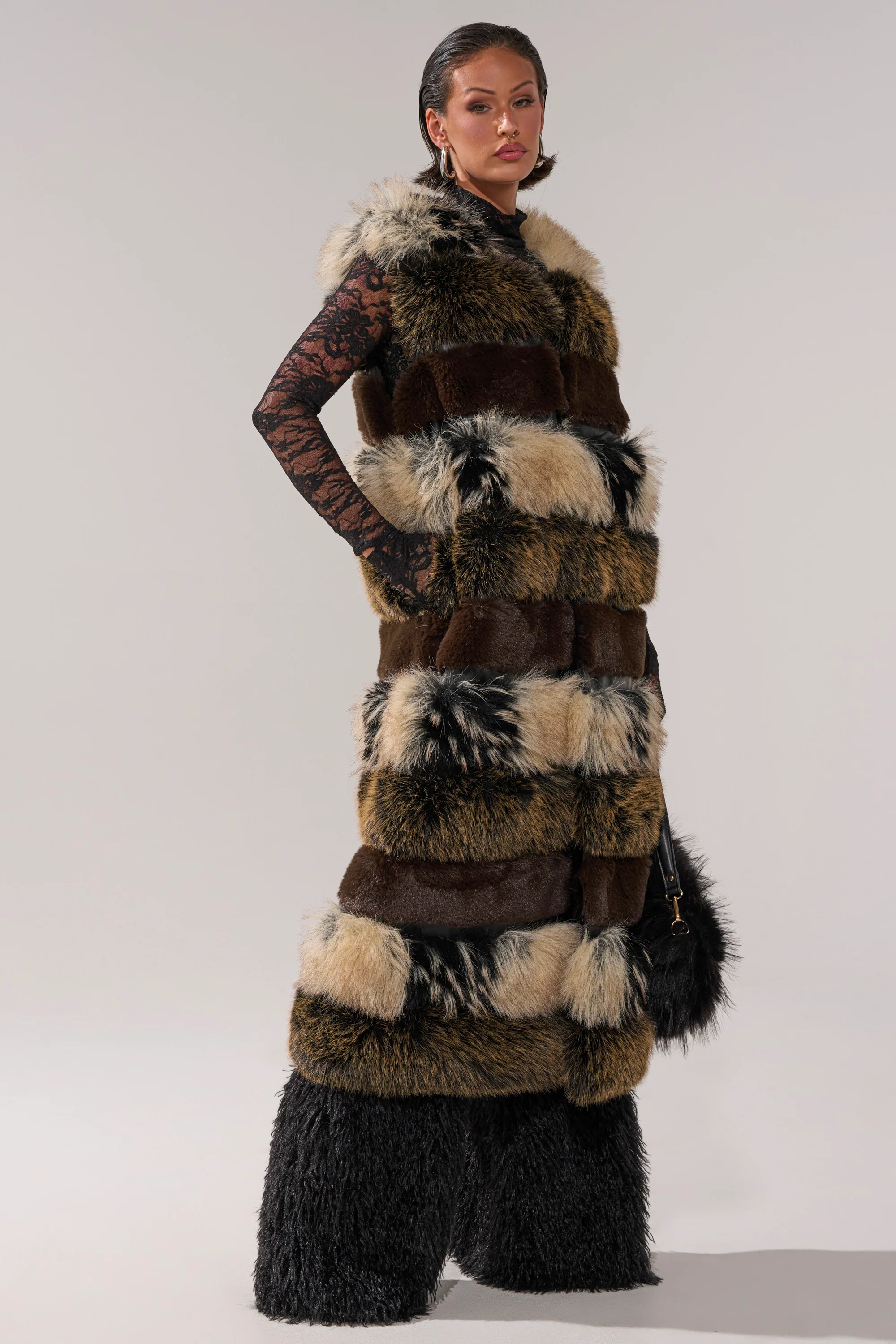 PORTIA PANELED FUR VEST - Image 5
