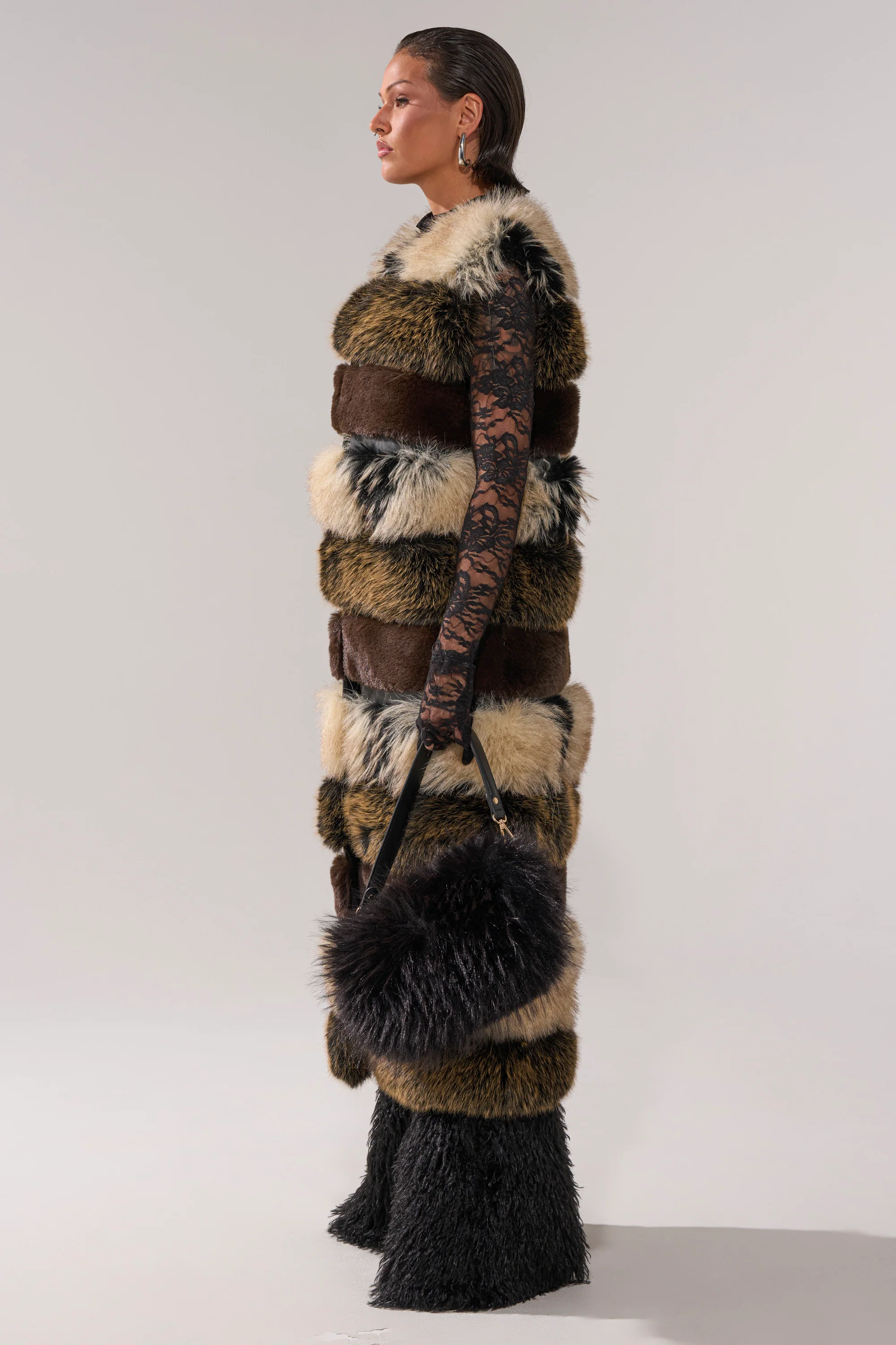 PORTIA PANELED FUR VEST - Image 8