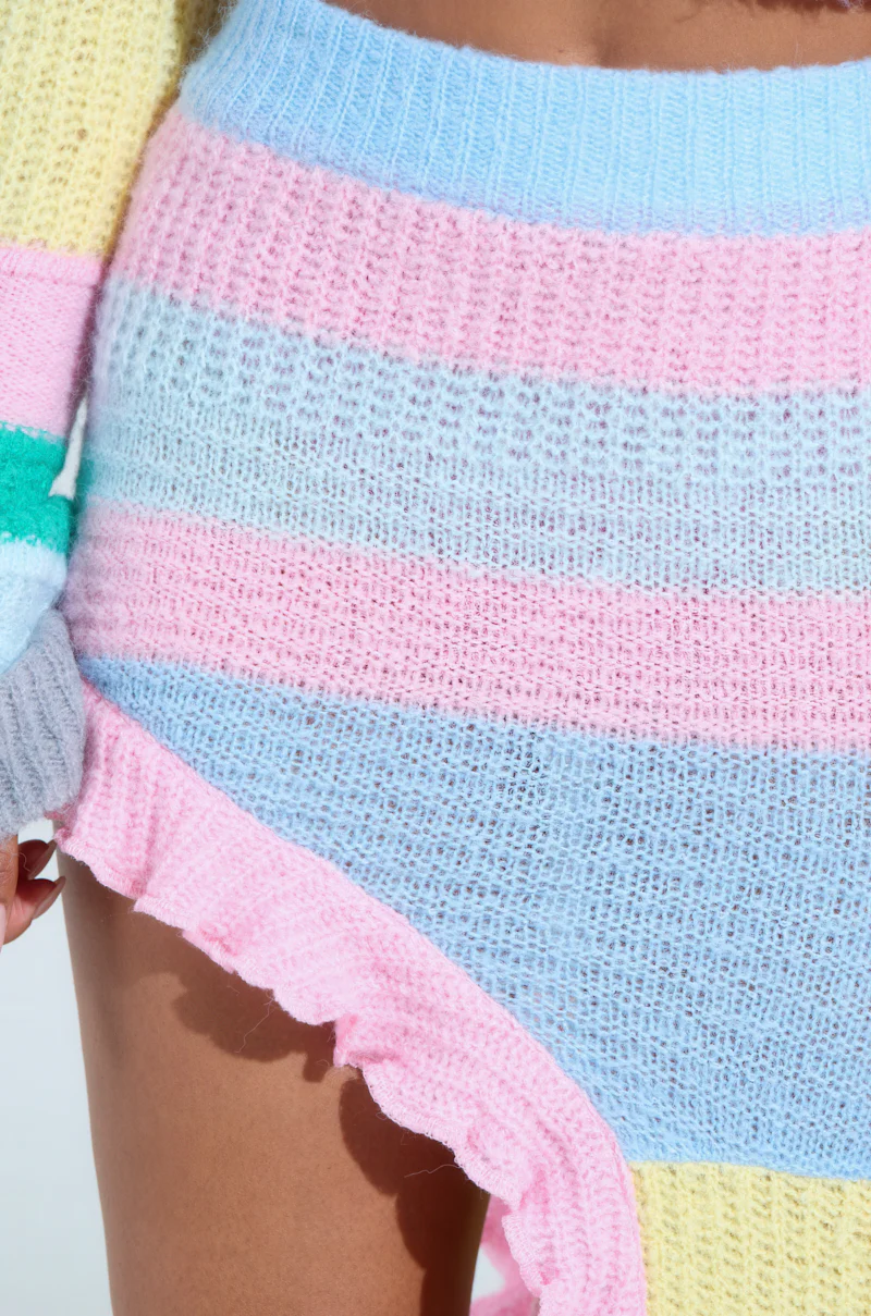 PRETTY LIKE ME SWEATER STRIPE SKIRT - Image 10