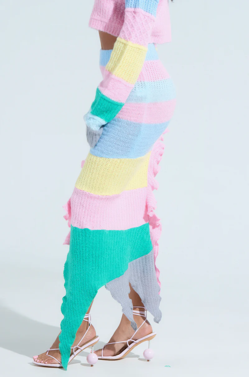 PRETTY LIKE ME SWEATER STRIPE SKIRT - Image 5