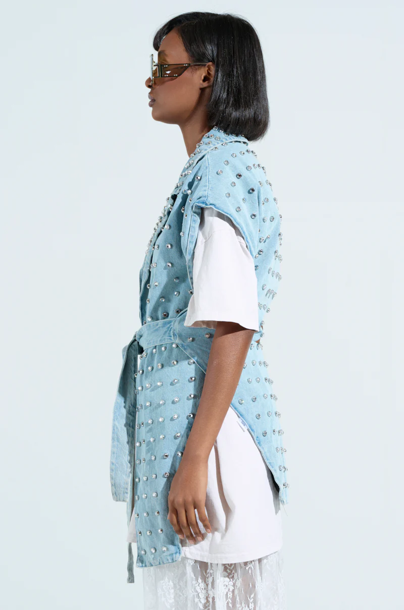 PRESLEY EMBELLISHED DENIM VEST - Image 2