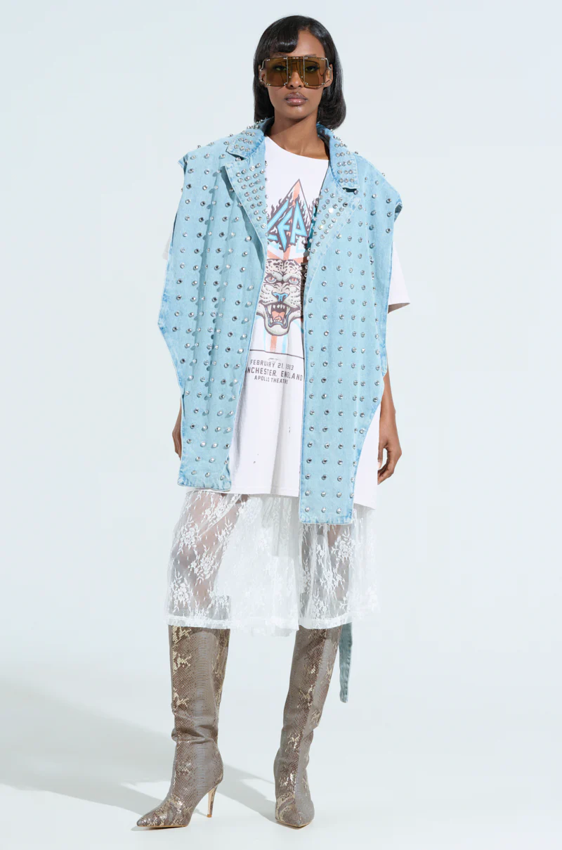 PRESLEY EMBELLISHED DENIM VEST - Image 4