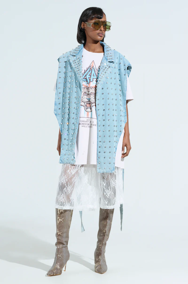 PRESLEY EMBELLISHED DENIM VEST - Image 5