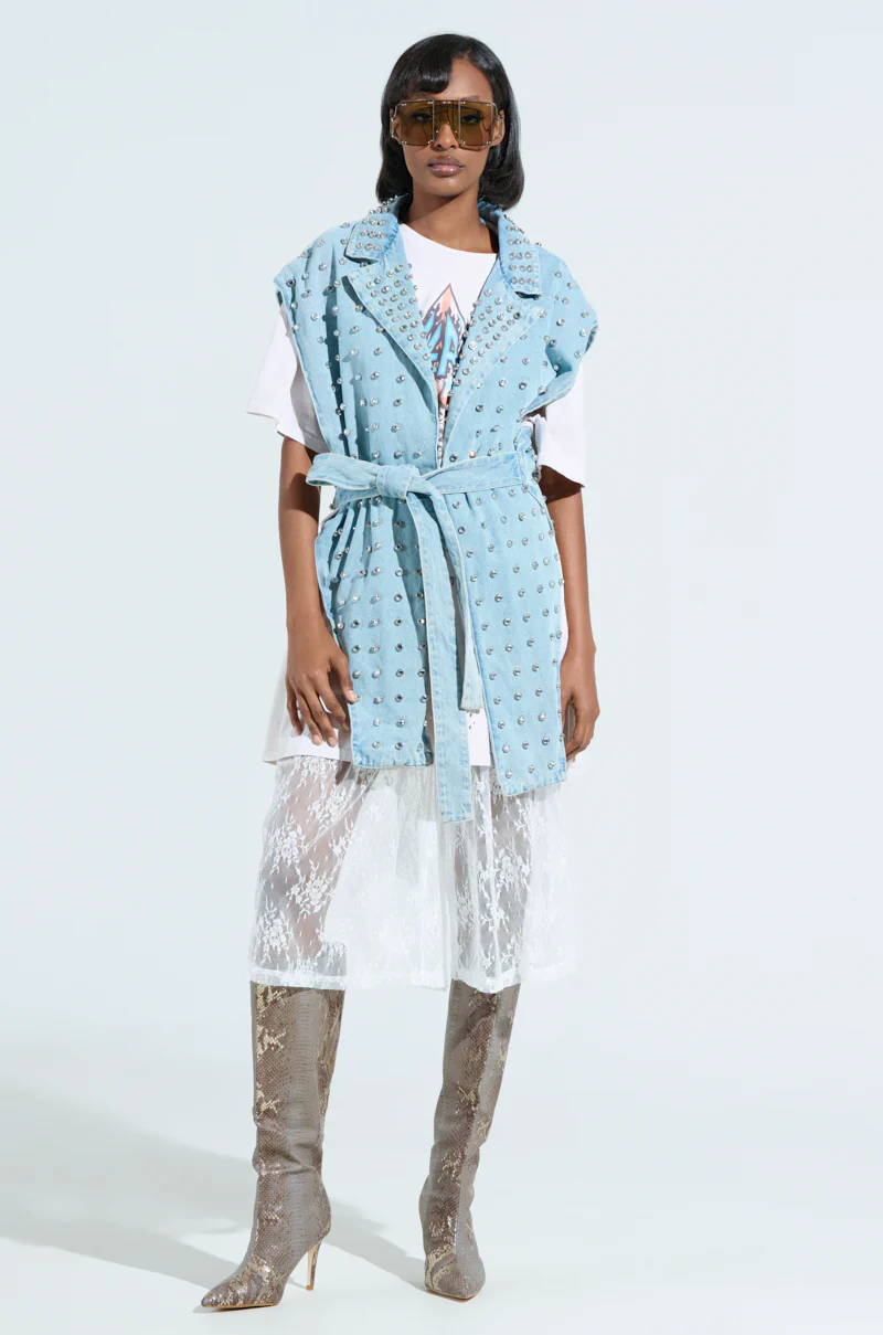 PRESLEY EMBELLISHED DENIM VEST - Image 6