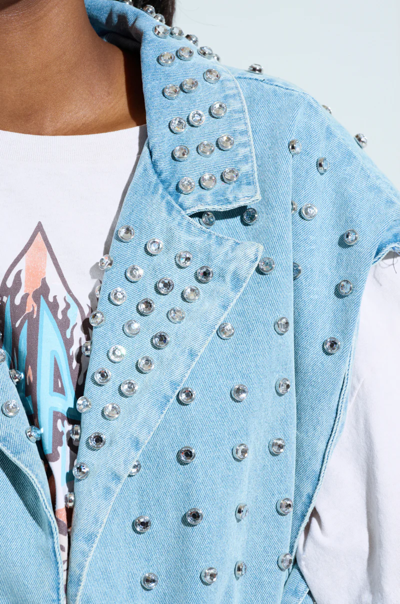 PRESLEY EMBELLISHED DENIM VEST - Image 7