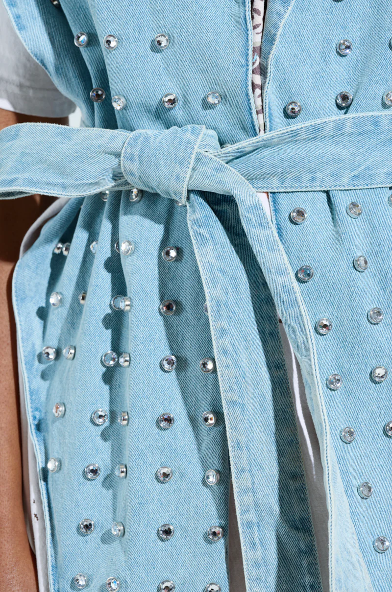 PRESLEY EMBELLISHED DENIM VEST - Image 8