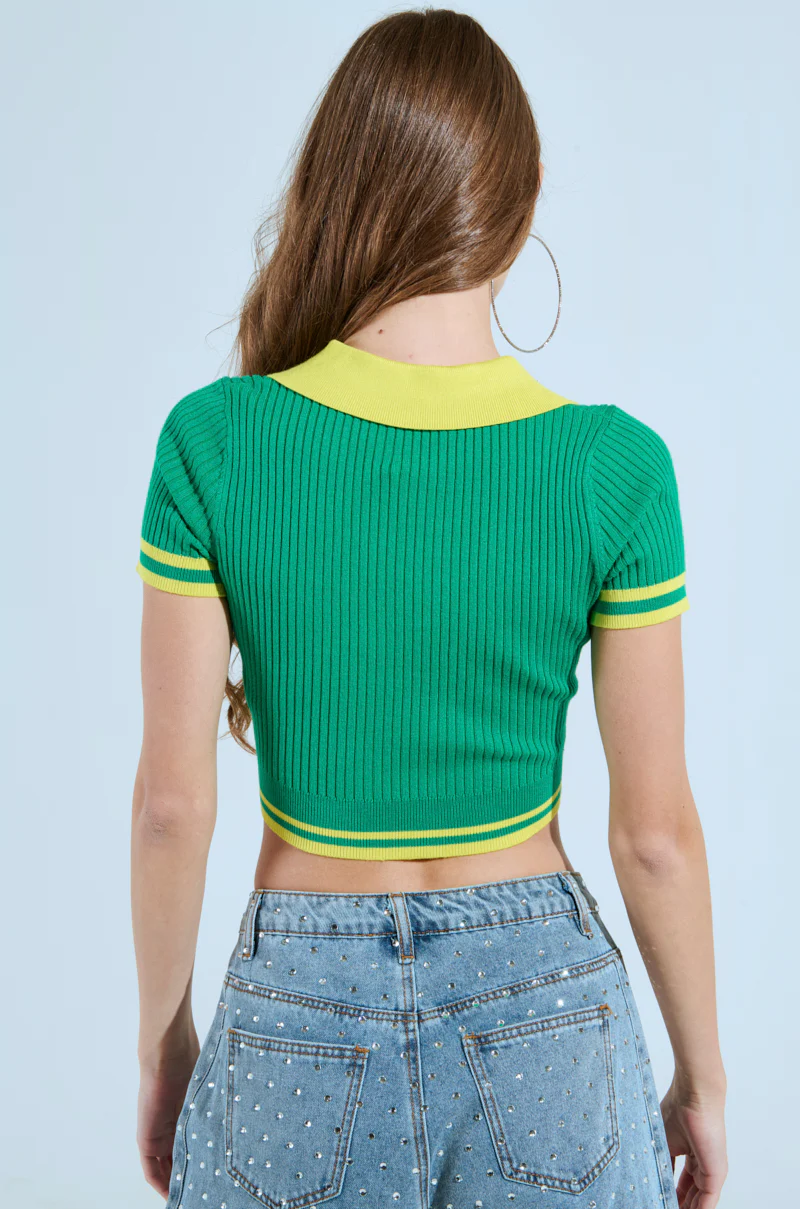 PRETTY ELITE CROPPED COLLARED SWEATER - Image 4