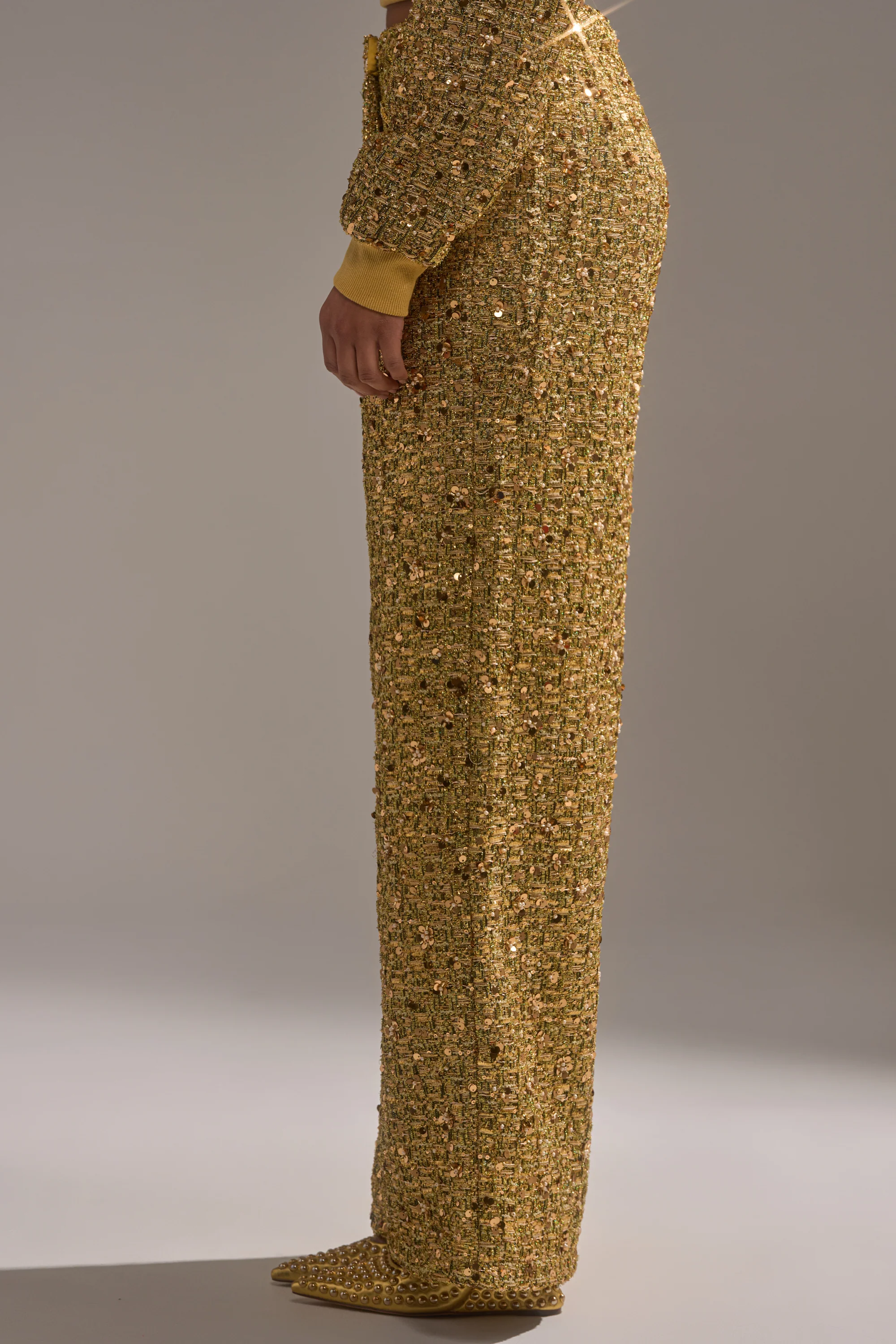 PRETTY IN GOLD STRAIGHT LEG PANT - Image 4