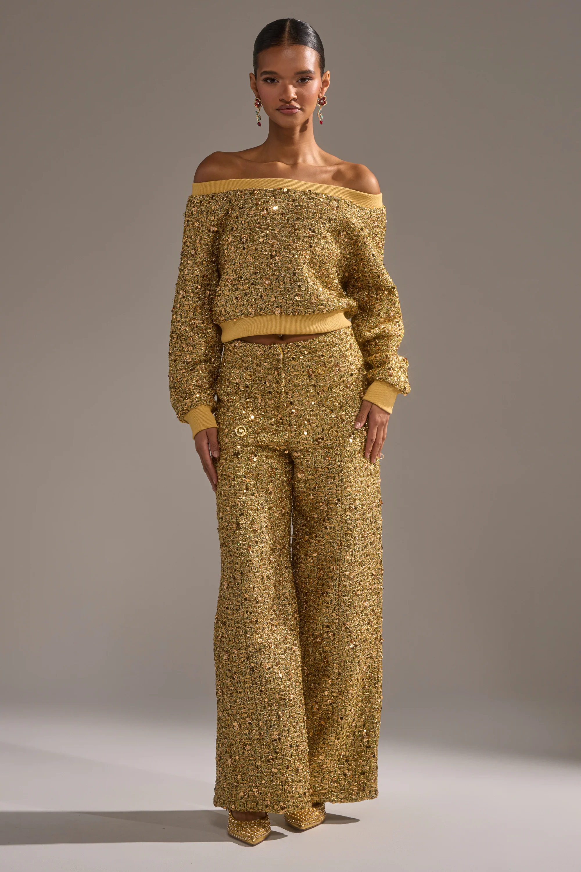 PRETTY IN GOLD STRAIGHT LEG PANT - Image 7
