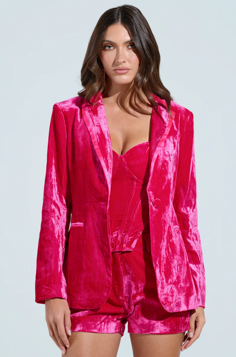 PRETTY IN PINK VELVET BLAZER - Image 2