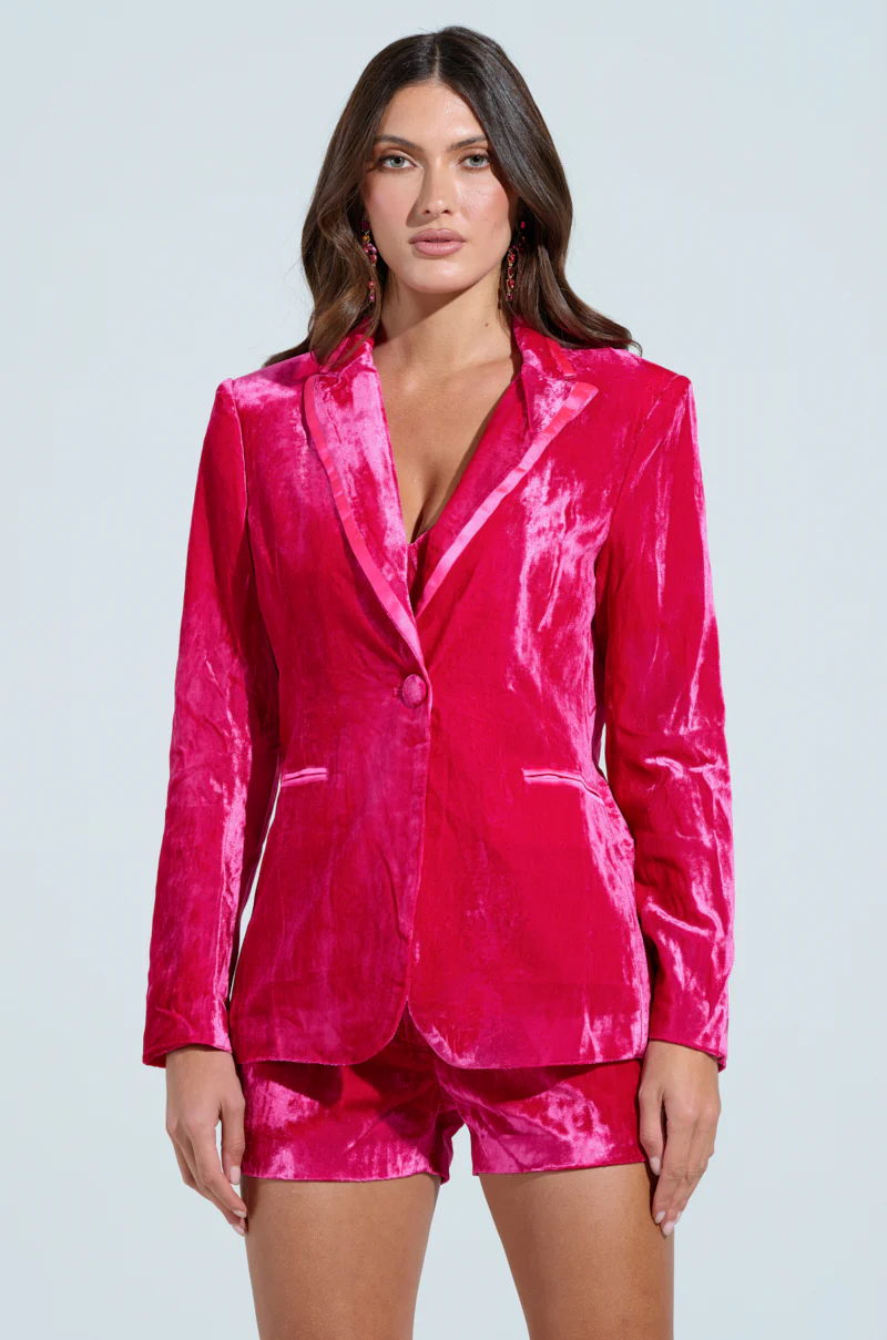 PRETTY IN PINK VELVET BLAZER - Image 3