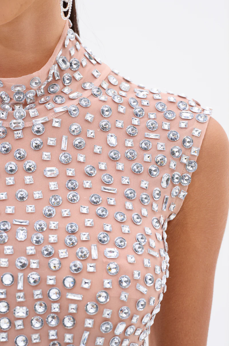 PRETTY LIKE ME RHINESTONE MESH TOP - Image 8