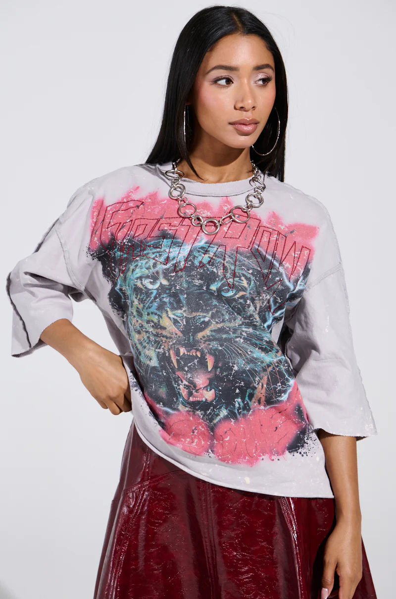 PRIMAL FURY CROPPED GRAPHIC SWEATSHIRT - Image 2