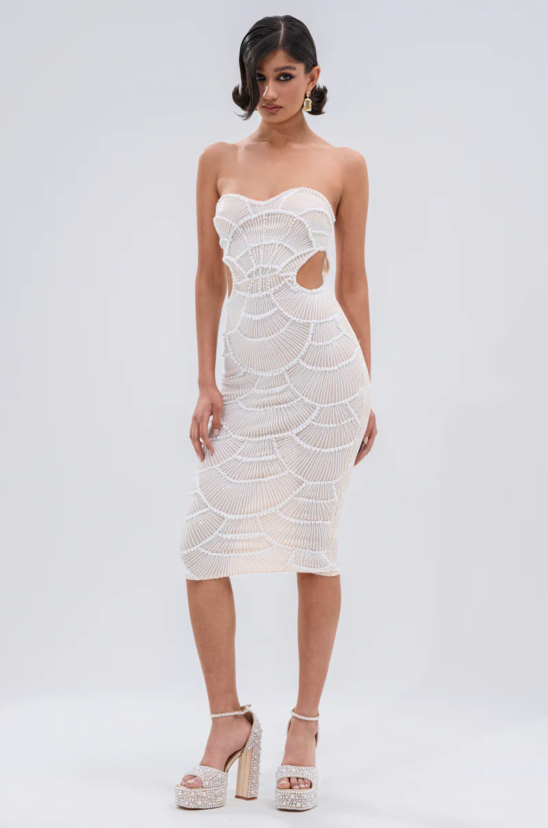 PRINCESS TREATMENT PEARL MIDI DRESS
