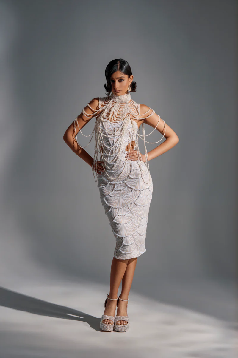 PRINCESS TREATMENT PEARL MIDI DRESS - Image 3