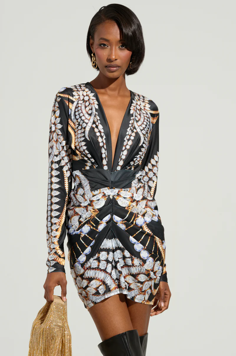 PRINTED ALL OVER MINI DRESS - Image 2