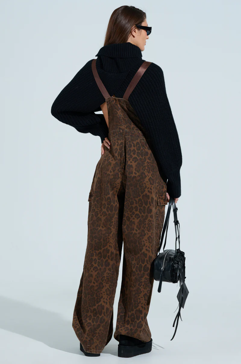 PULL UP ON ME LEOPARD OVERALLS - Image 4