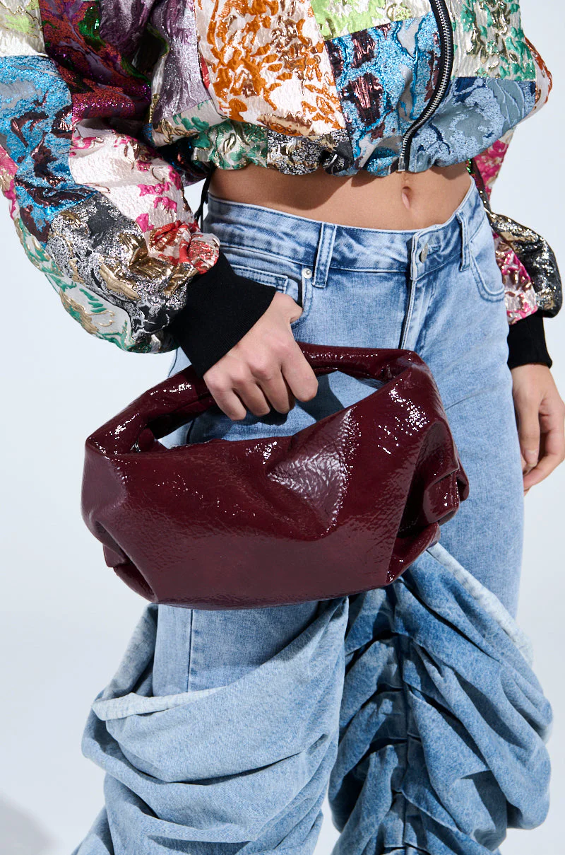 LEATHER LOVIN' PU PURSE IN BURGUNDY - Image 2