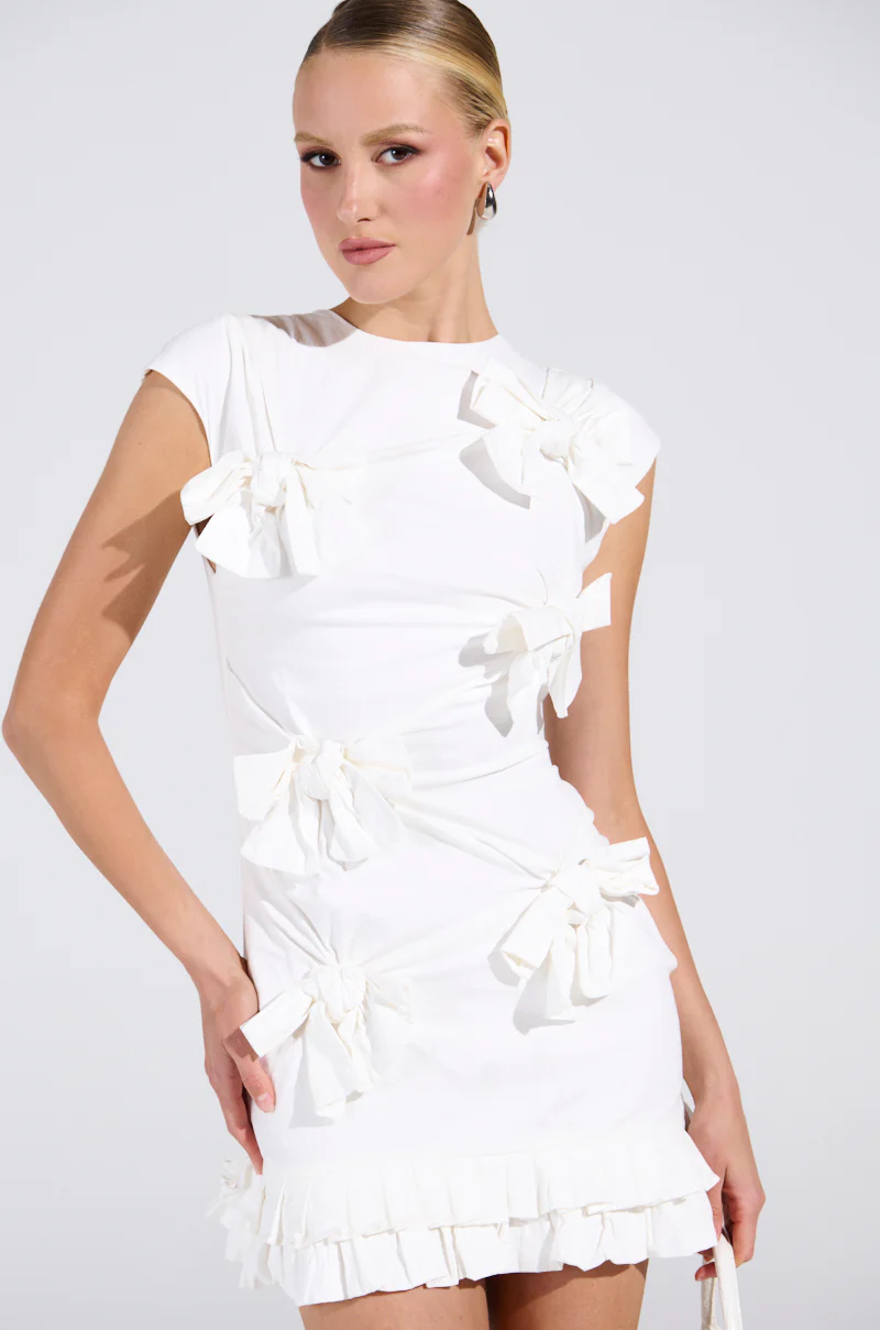 PUT A BOW ON IT LINEN MINI DRESS - Image 2