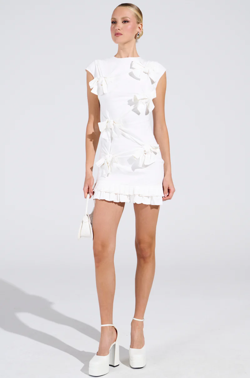 PUT A BOW ON IT LINEN MINI DRESS - Image 5