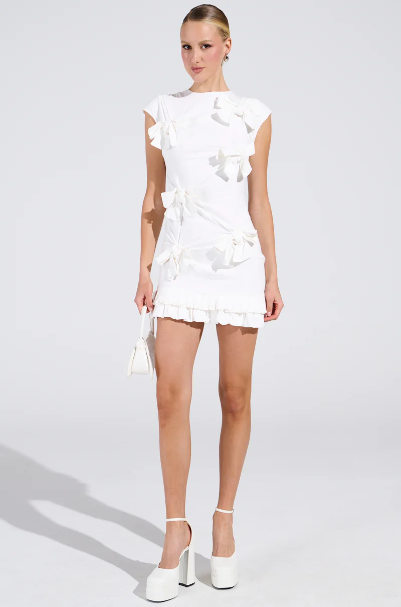 PUT A BOW ON IT LINEN MINI DRESS - Image 6