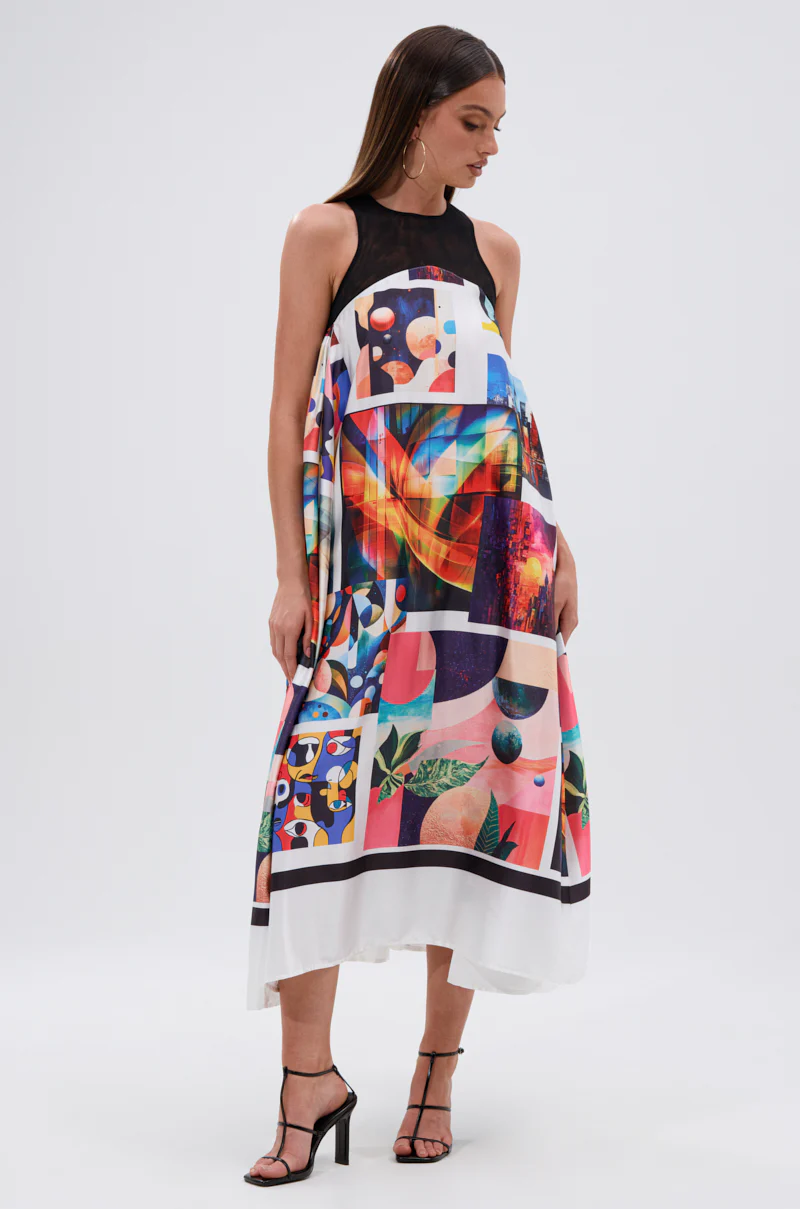 PUT ME IN A MUSEUM PRINTED MIDI DRESS - Image 3