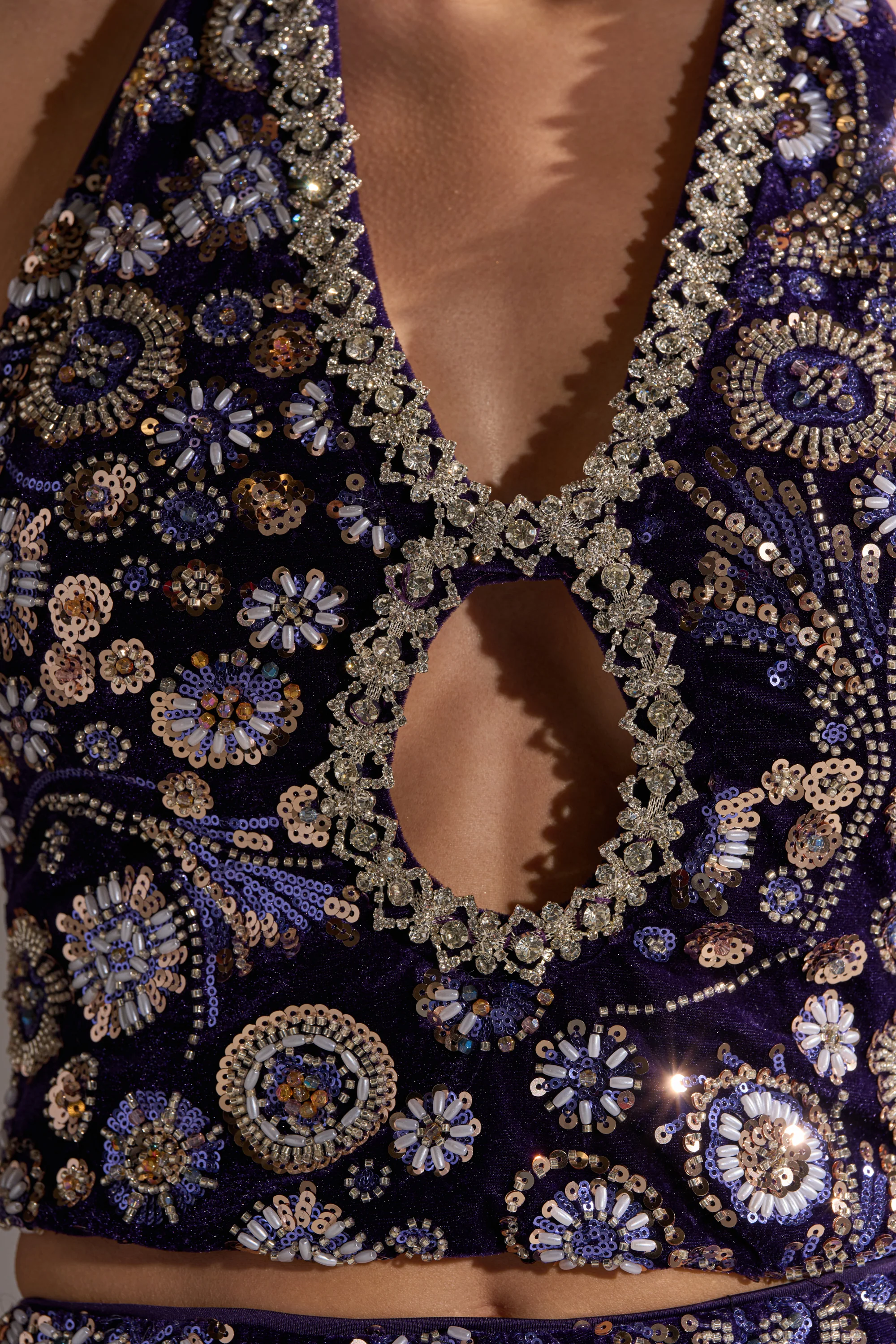 QUEEN OF EVERYTHING RHINESTONE HALTER BLOUSE - Image 10