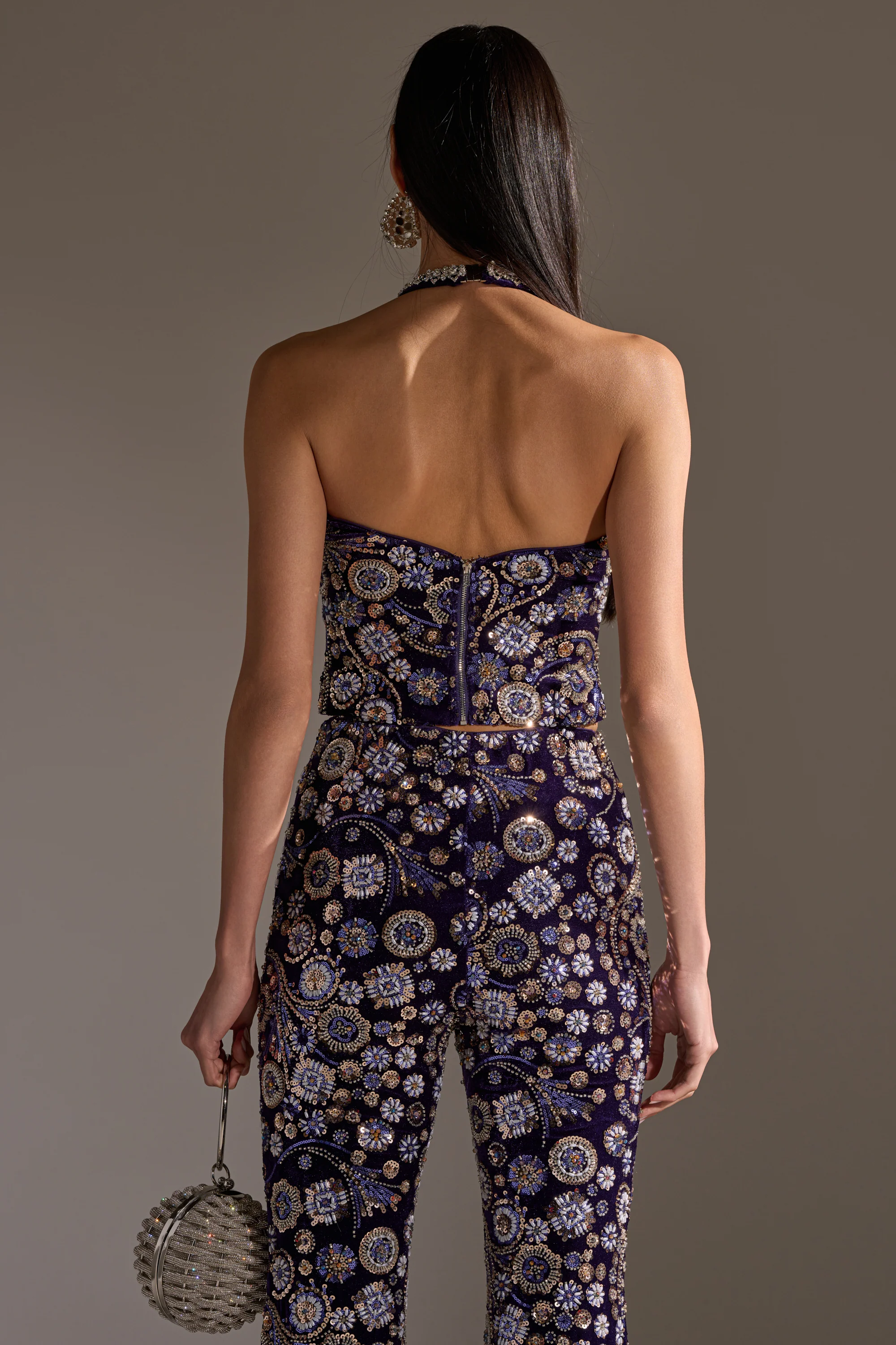 QUEEN OF EVERYTHING RHINESTONE HALTER BLOUSE - Image 6
