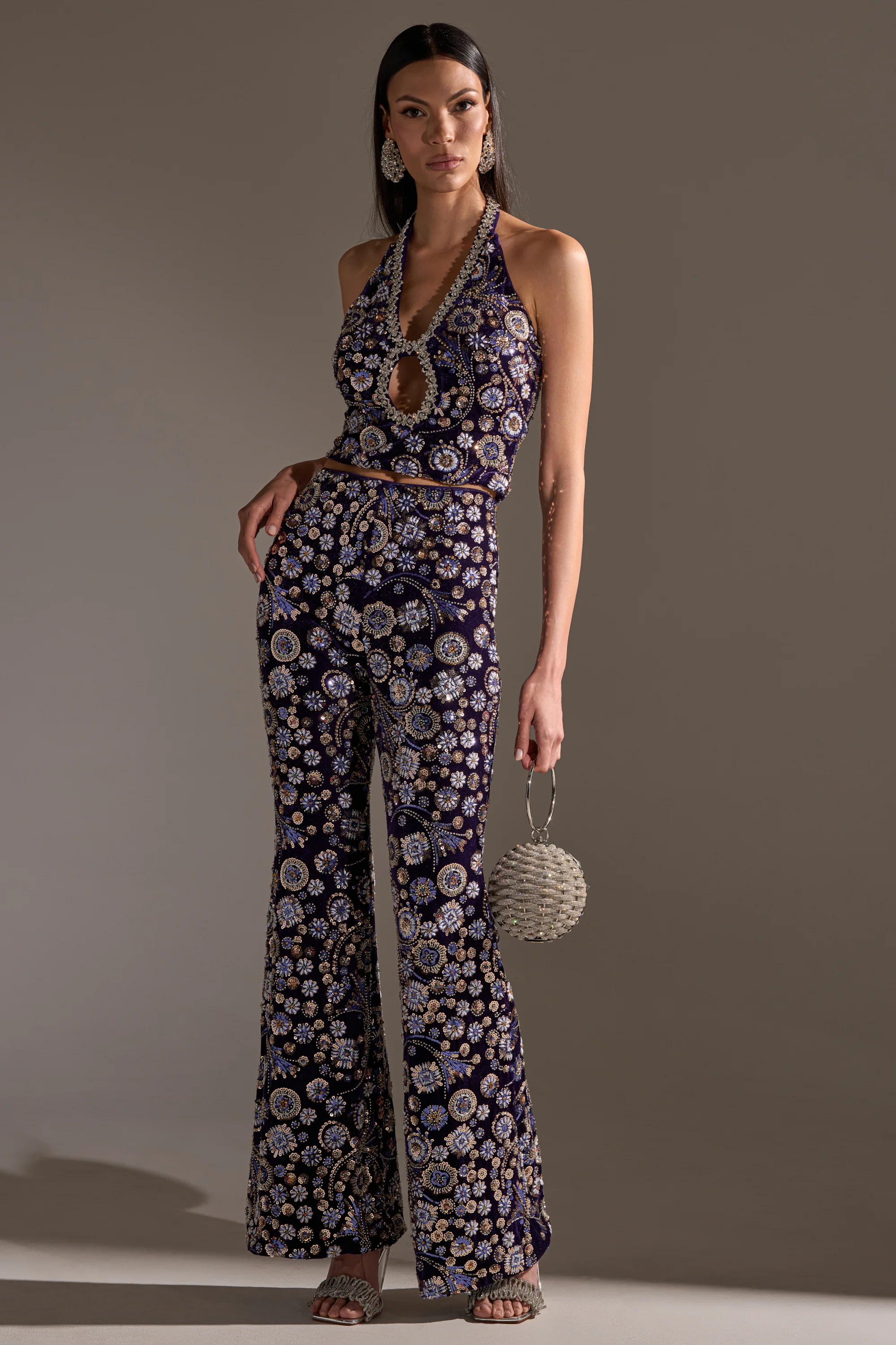 QUEEN OF EVERYTHING RHINESTONE HALTER BLOUSE - Image 8