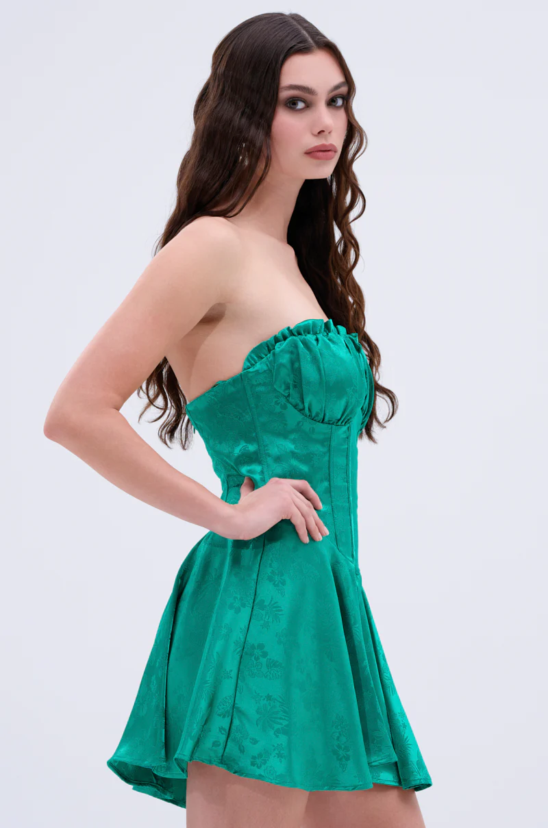QUEEN OF IT ALL PRINTED SATIN MINI DRESS - Image 2