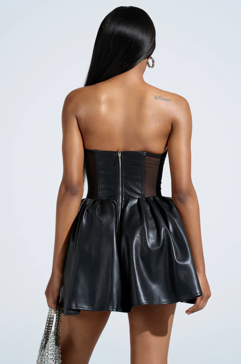 QUEEN OF IT ALL PU MINI DRESS - Image 5