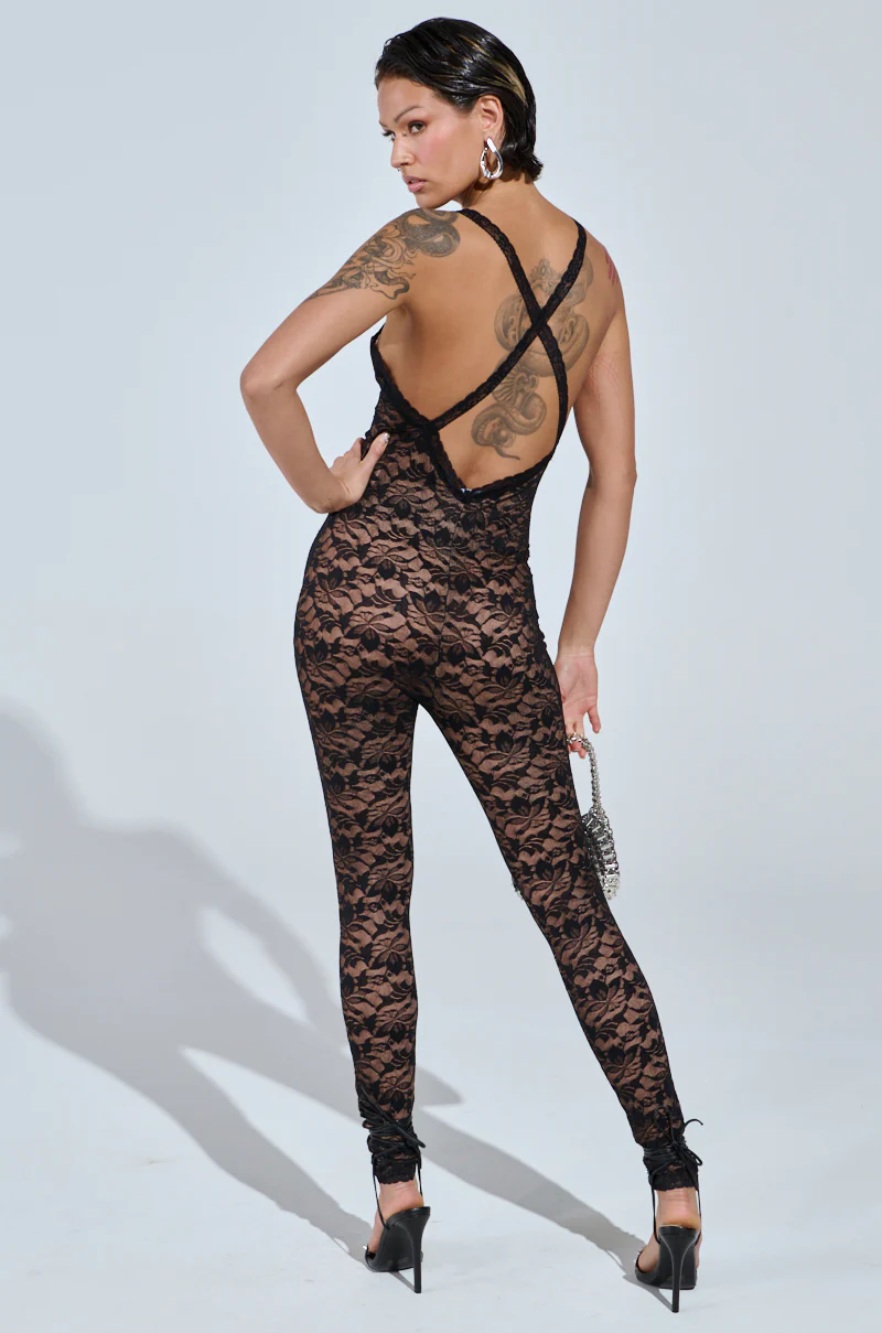QUEEN VIBES LACE JUMPSUIT - Image 2