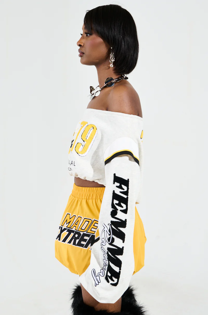 RACING THROUGH OFF THE SHOULDER SWEATSHIRT - Image 3