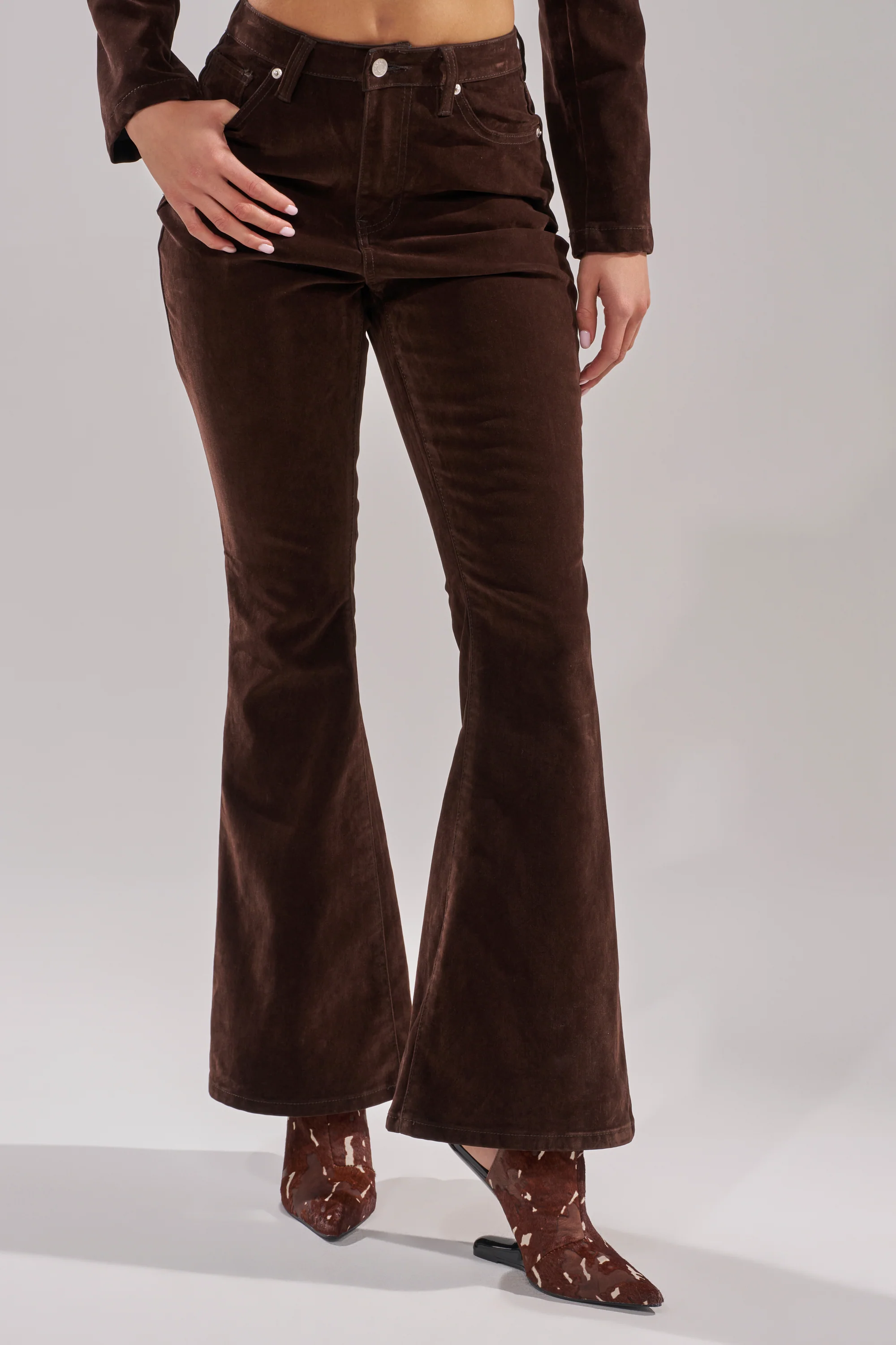 RAE VELVET DENIM FLARE PANT - Image 2