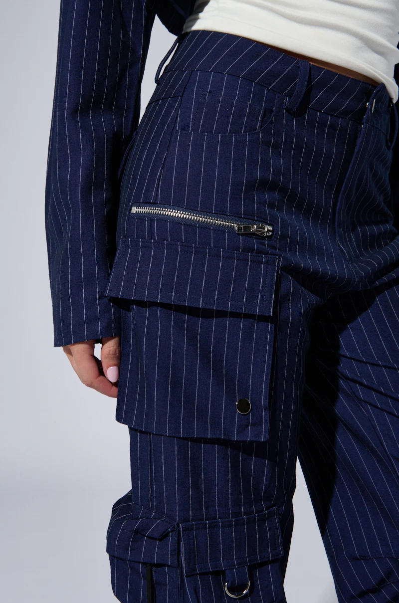 RAYE PINSTRIPE CARGO PANTS - Image 8
